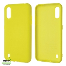 Чехол накладка Silicon Cover для SAMSUNG Galaxy M01 (SM-M015), силикон, бархат, цвет желтый Чехол накладка Silicon Cover для SAMSUNG Galaxy M01 (SM-M015), силикон, бархат, цвет желтый