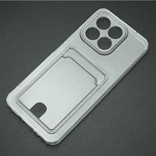 Чехол накладка CARD CASE для Honor X6b, защита камеры, силикон, отдел для карт, цвет прозрачный Чехол накладка CARD CASE для Honor X6b, защита камеры, силикон, отдел для карт, цвет прозрачный