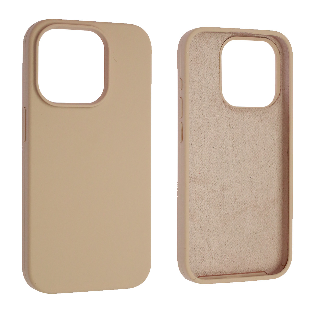 Чехол накладка Silicon Case для APPLE iPhone 15 Pro (6.1"), силикон, бархат, цвет розовый песок