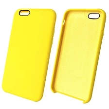 Чехол накладка Silicon Case для APPLE iPhone 6, 6G, 6S, силикон, бархат, цвет желтый. Чехол накладка Silicon Case для APPLE iPhone 6, 6G, 6S, силикон, бархат, цвет желтый.