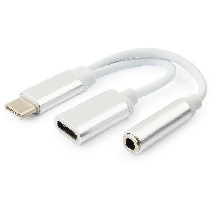 Аудиопереходник USB Type-C на 3,5 мм Mini Jack + на зарядку USB Type-C металл. (серебро/европакет). Аудиопереходник USB Type-C на 3,5 мм Mini Jack + на зарядку USB Type-C металл. (серебро/европакет).