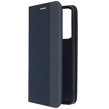 Чехол книжка MESH для SAMSUNG Galaxy A33 5G (SM-A336B), текстиль, силикон, бархат, визитница, цвет темно синий Чехол книжка MESH для SAMSUNG Galaxy A33 5G (SM-A336B), текстиль, силикон, бархат, визитница, цвет темно синий