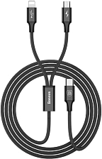 USB-Дата кабель "Baseus" Rapid Series Type-C 2 в 1 кабель 1.2M для Micro+Lightning цвет чёрный. USB-Дата кабель "Baseus" Rapid Series Type-C 2 в 1 кабель 1.2M для Micro+Lightning цвет чёрный.