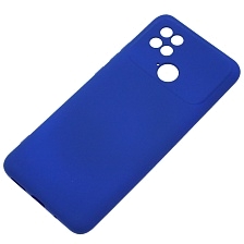 Чехол накладка Silicon Cover для XIAOMI Redmi 10C, XIAOMI POCO C40, защита камеры, силикон, бархат, цвет синий