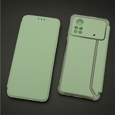 Чехол книжка для XIAOMI POCO X4 Pro 5G, экокожа, визитница, цвет светло фисташковый