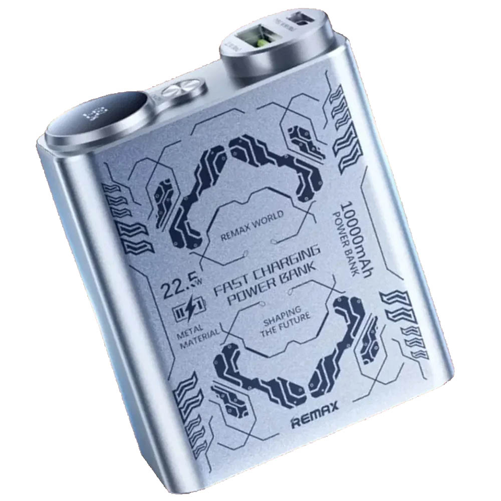 Внешний портативный аккумулятор, Power Bank REMAX RPP-97, 10000 mAh, быстрая зарядка 22.5W, цвет серебристый