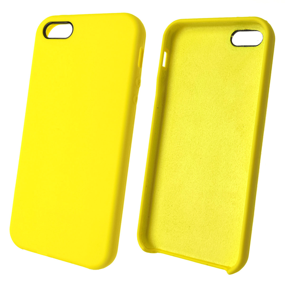 Чехол накладка Silicon Case для APPLE iPhone 5, 5S, SE, силикон, бархат, цвет желтый Чехол накладка Silicon Case для APPLE iPhone 5, 5S, SE, силикон, бархат, цвет желтый