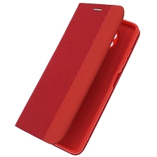 Чехол книжка MESH для XIAOMI POCO X3, POCO X3 Pro, текстиль, силикон, бархат, визитница, цвет красный