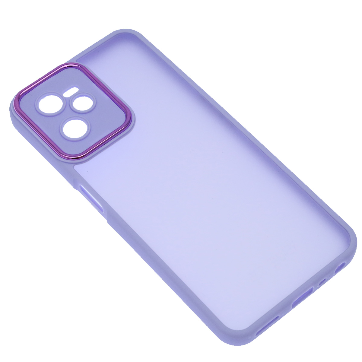 Чехол накладка KING для Realme C35, силикон, пластик, защита камеры, цвет окантовки сиреневый Чехол накладка KING для Realme C35, силикон, пластик, защита камеры, цвет окантовки сиреневый