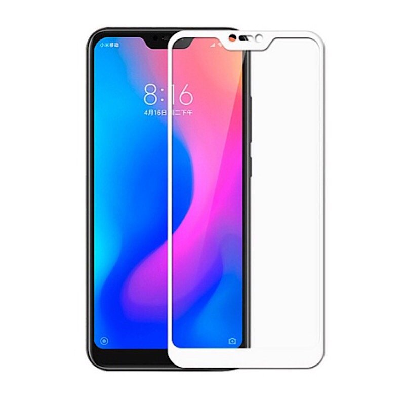 Защитное стекло "6D" GLASS FULL GLUE для XIAOMI Mi A2/Mi 6X, цвет канта белый.