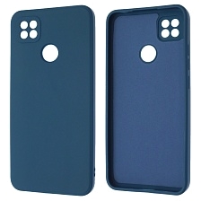 Чехол накладка для XIAOMI Redmi 9C, Redmi 10A, силикон, бархат, цвет темно синий