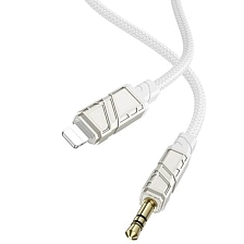Аудио кабель, переходник BOROFONE BL22 Dignity Lightning 8-pin на AUX (Jack 3.5 мм), длина 1 метр, цвет белый