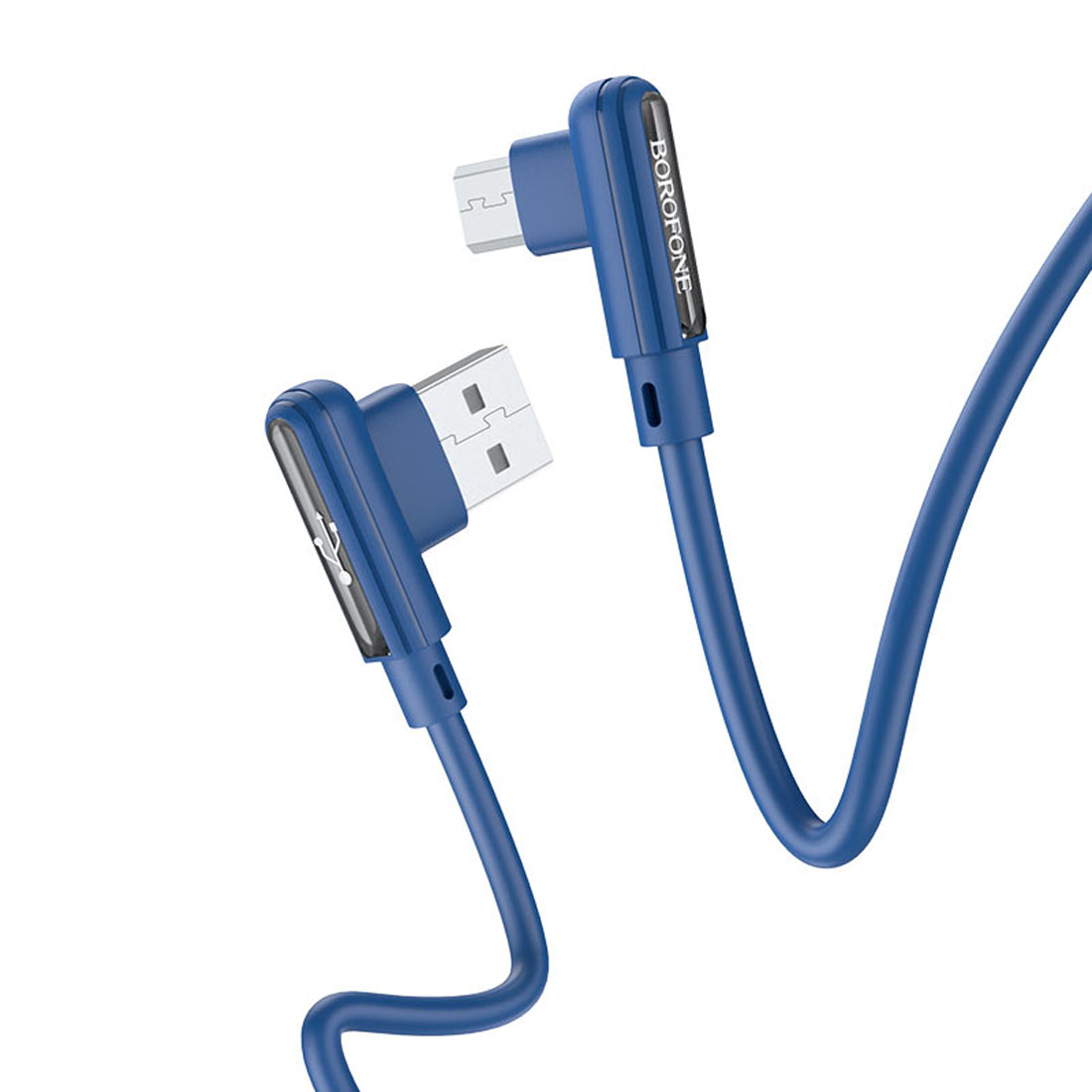 Кабель BOROFONE BX58 Lucky Micro USB, 2.4A, длина 1 метр, угловые коннекторы, цвет синий Кабель BOROFONE BX58 Lucky Micro USB, 2.4A, длина 1 метр, угловые коннекторы, цвет синий
