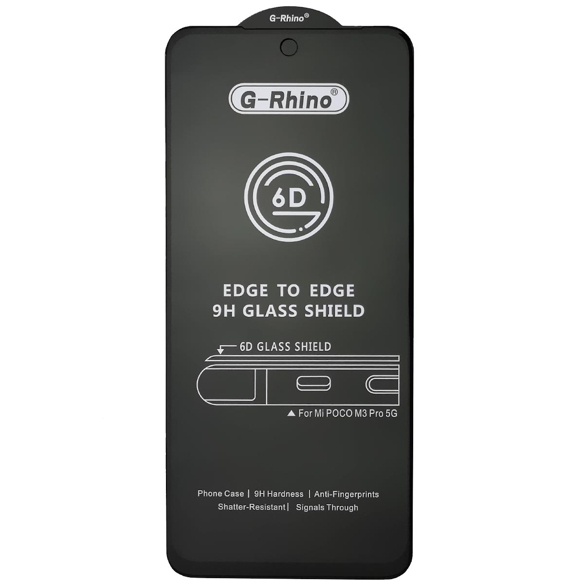 Защитное стекло 6D G-Rhino для XIAOMI Poco M3 Pro, Redmi Note 10T, Redmi 10, Redmi Note 10 5G, цвет окантовки черный
