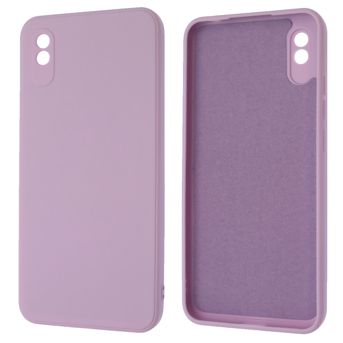 Чехол накладка для XIAOMI Redmi 9A, силикон, бархат, цвет сиреневый Чехол накладка для XIAOMI Redmi 9A, силикон, бархат, цвет сиреневый