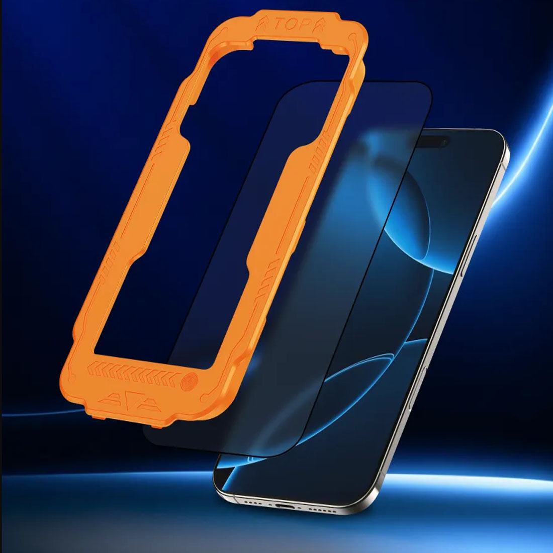 Комплект (Защитное стекло 2 шт. с аппликатором 1 шт.) TOFURA TH300 для APPLE iPhone 14 Pro Max, цвет окантовки черный