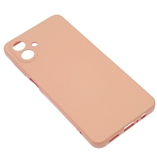Чехол накладка Silicon Cover для SAMSUNG Galaxy A07, защита камеры, силикон, бархат, цвет розовый песок
