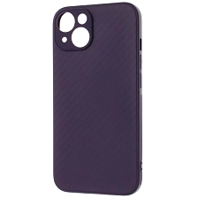 Чехол накладка для APPLE iPhone 14 (6.1"), силикон, карбон, цвет темно фиолетовый Чехол накладка для APPLE iPhone 14 (6.1"), силикон, карбон, цвет темно фиолетовый