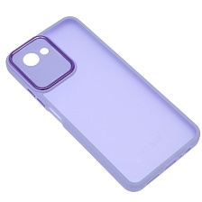 Чехол накладка KING для Realme C30, Realme C30S, Realme Narzo 50i Prime, силикон, пластик, защита камеры, цвет окантовки сиреневый
