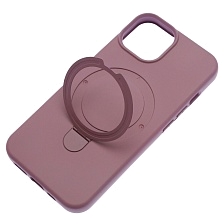 Чехол накладка Revole Mix для APPLE iPhone 13, iPhone 14, силикон, бархат, кольцо держатель, цвет лиловый