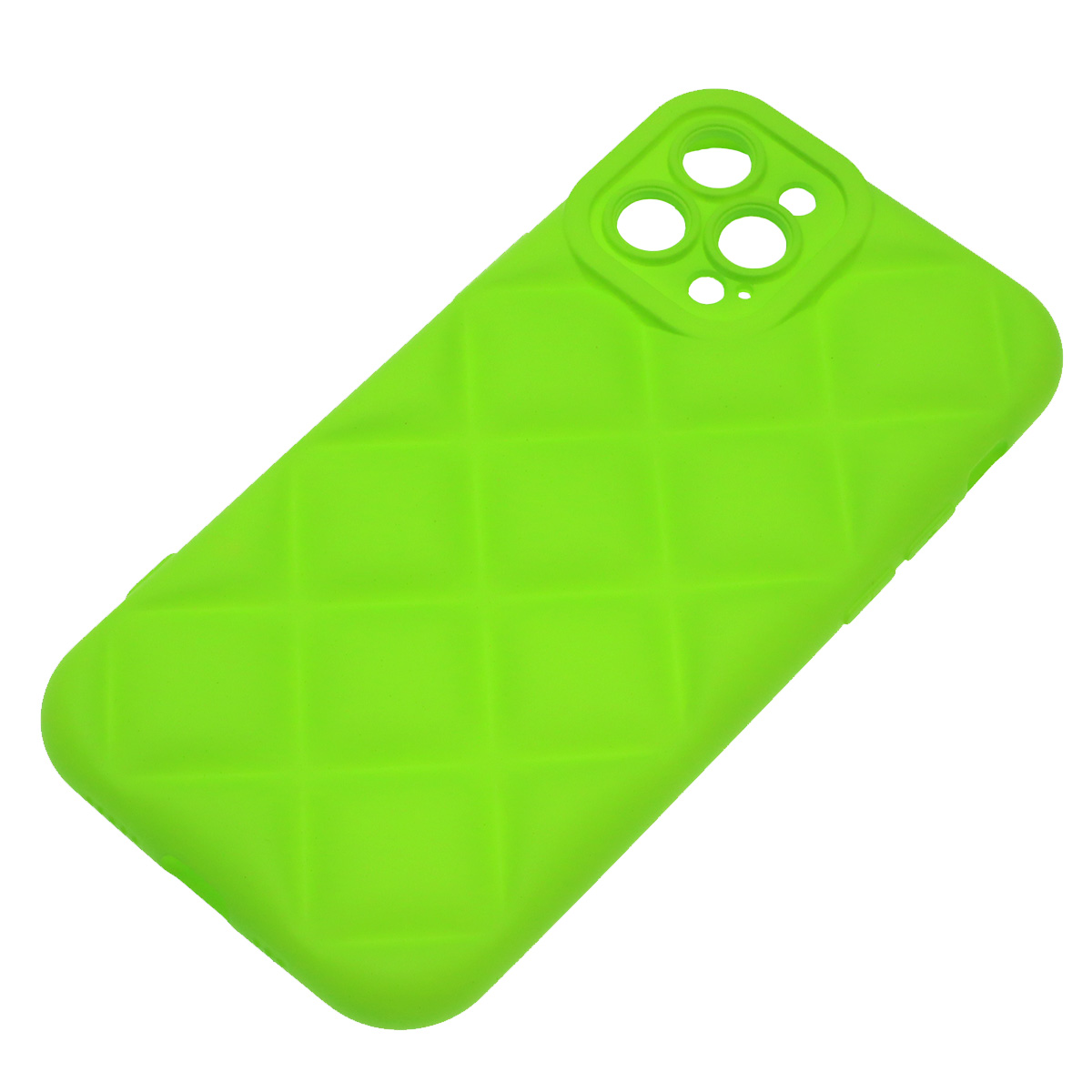 Чехол накладка для APPLE iPhone 12 Pro (6.1"), силикон, 3D ромб, цвет ярко зеленый Чехол накладка для APPLE iPhone 12 Pro (6.1"), силикон, 3D ромб, цвет ярко зеленый