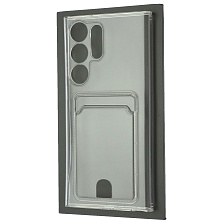 Чехол накладка CARD CASE для SAMSUNG Galaxy S23 Ultra, силикон, отдел для карт, цвет прозрачный Чехол накладка CARD CASE для SAMSUNG Galaxy S23 Ultra, силикон, отдел для карт, цвет прозрачный