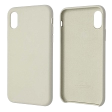 Чехол накладка Silicon Case для APPLE iPhone X, iPhone XS, силикон, бархат, светло бежевый Чехол накладка Silicon Case для APPLE iPhone X, iPhone XS, силикон, бархат, светло бежевый