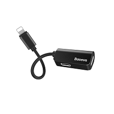 Разветвитель Baseus Lightning - 2 x Lightning (L37), 0.12 м, 1 шт., цвет черный | Последняя цена