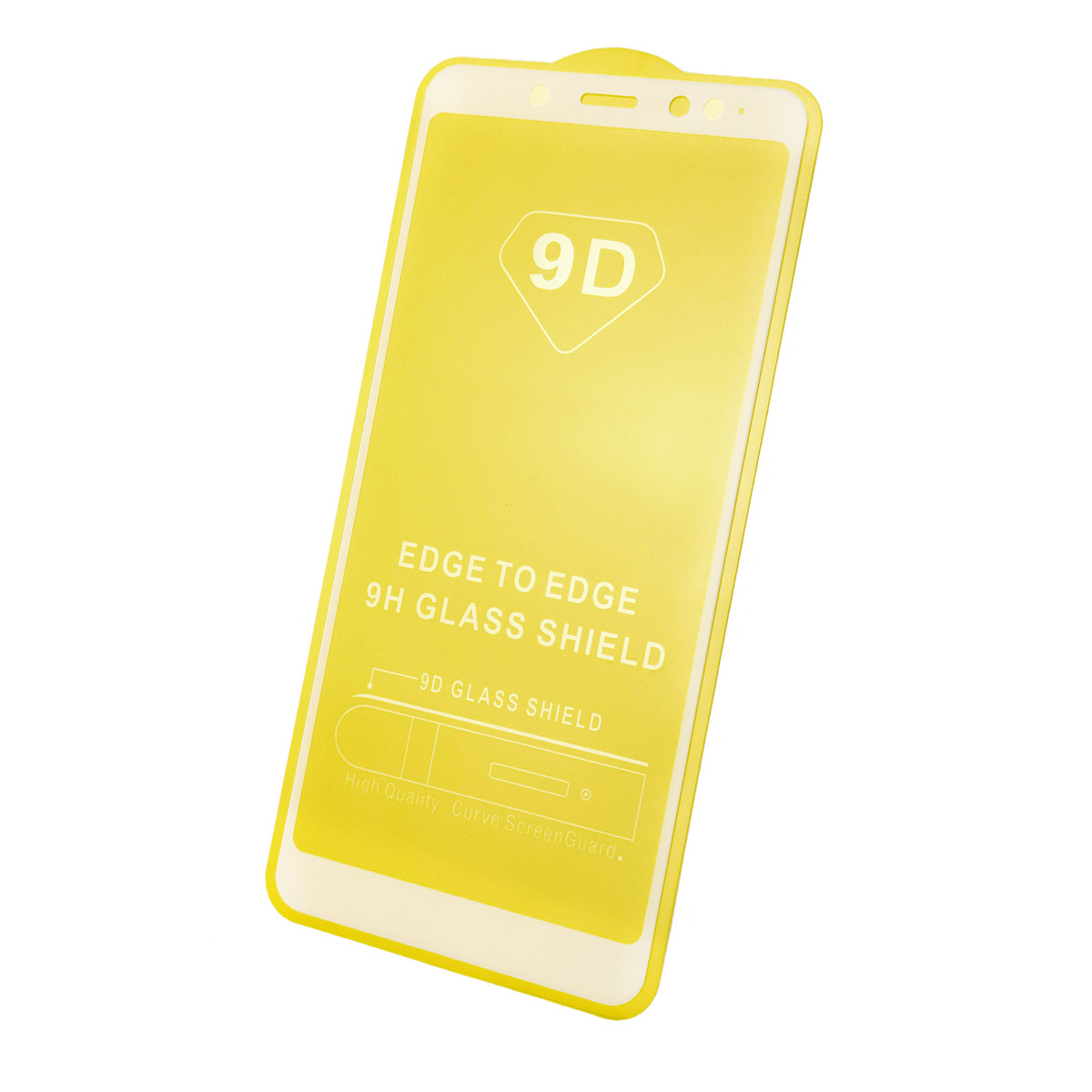 Защитное стекло 9D Full Glue для XIAOMI Redmi Note 5, цвет канта белый.