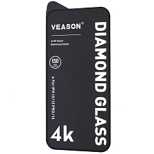 Защитное стекло VEASON DIAMOND GLASS для APPLE iPhone 13 (6.1"), iPhone 13 Pro (6.1"), iPhone 14 (6.1"), iPhone 16e (6.1"), цвет окантовки черный