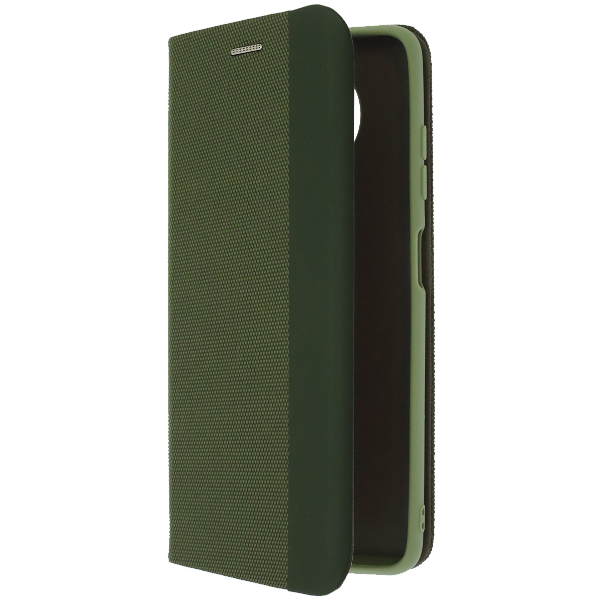 Чехол книжка MESH для XIAOMI POCO X3, POCO X3 Pro, текстиль, силикон, бархат, визитница, цвет зеленый
