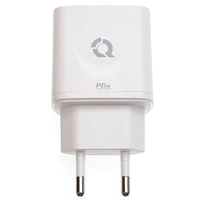 СЗУ (Сетевое зарядное устройство) QAYAN QHC-104, PD20W, 1 USB Type C, 1 USB, цвет белый СЗУ (Сетевое зарядное устройство) QAYAN QHC-104, PD20W, 1 USB Type C, 1 USB, цвет белый