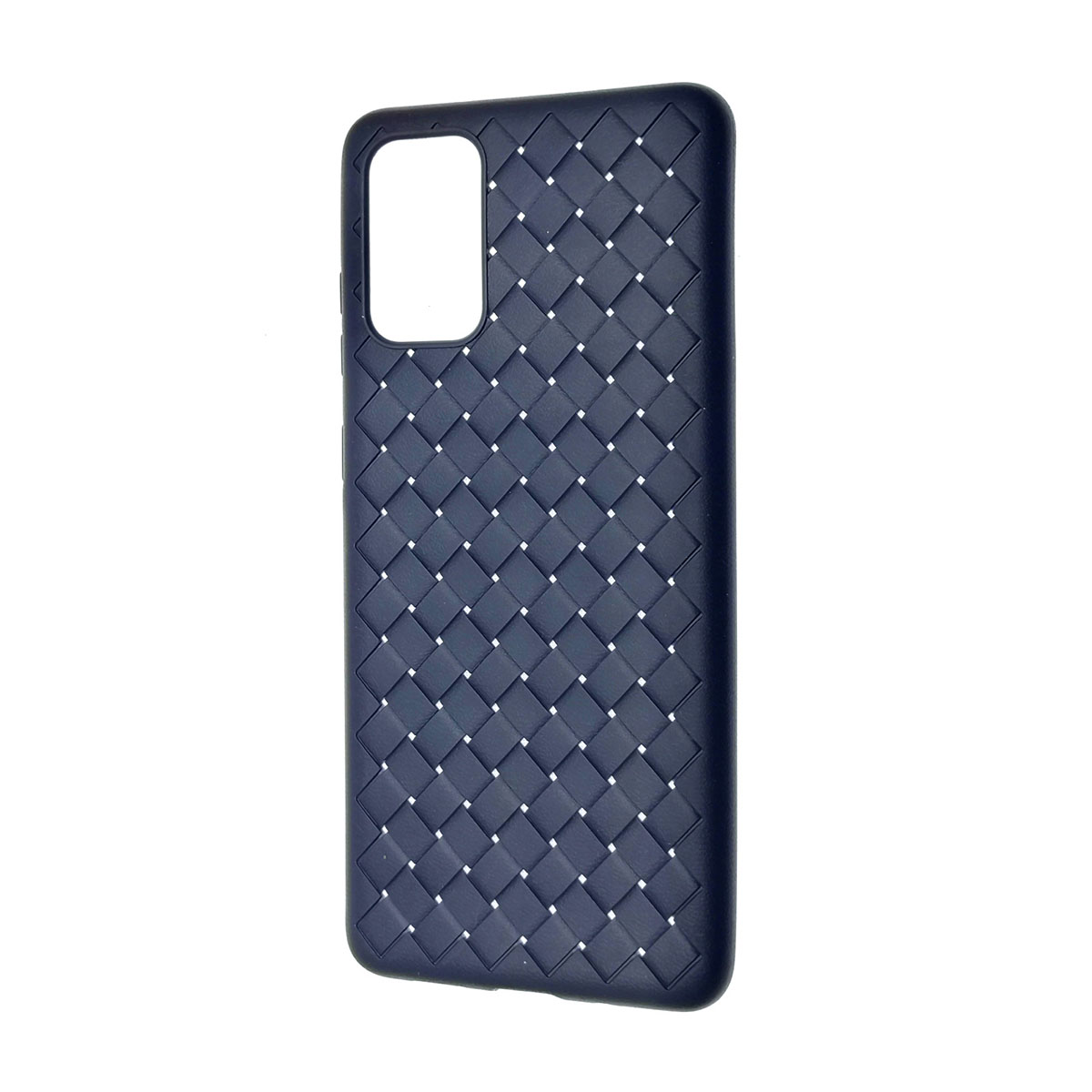 Чехол накладка для SAMSUNG Galaxy S20 Plus (SM-G985), силикон, плетение, цвет синий. Чехол накладка для SAMSUNG Galaxy S20 Plus (SM-G985), силикон, плетение, цвет синий.