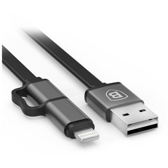 Кабель Baseus Two-in-one Apple 8pin+microUSB - USB черный.
