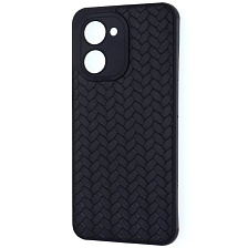 Чехол накладка для Realme C33, защита камеры, силикон, плетение, цвет черный Чехол накладка для Realme C33, защита камеры, силикон, плетение, цвет черный