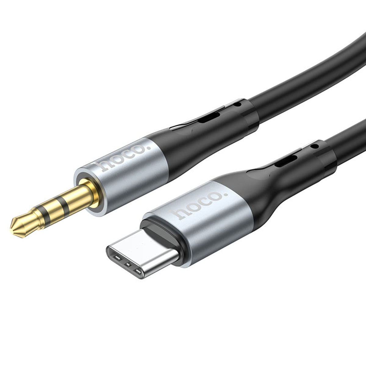 Аудио кабель, переходник HOCO UPA22 USB Type C на AUX Jack 3.5 mm, длина 1 метр, цвет черный Аудио кабель, переходник HOCO UPA22 USB Type C на AUX Jack 3.5 mm, длина 1 метр, цвет черный