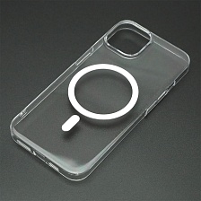 Чехол накладка KWI-NI с поддержкой MagSafe для APPLE iPhone 13, 14, прозрачный
