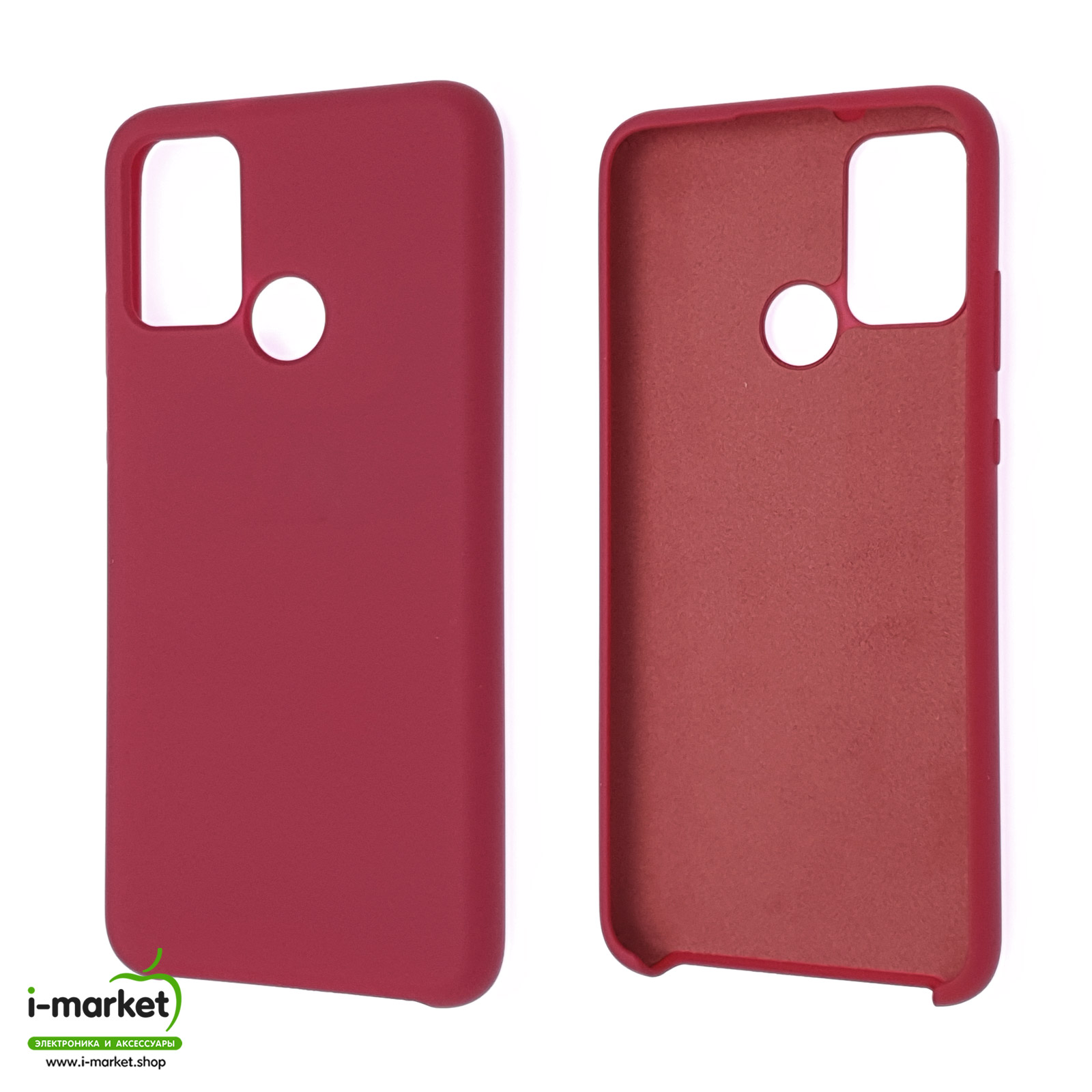 Чехол накладка Silicon Cover для HUAWEI Honor 9A (MOA-LX9N), силикон, бархат, цвет алый.