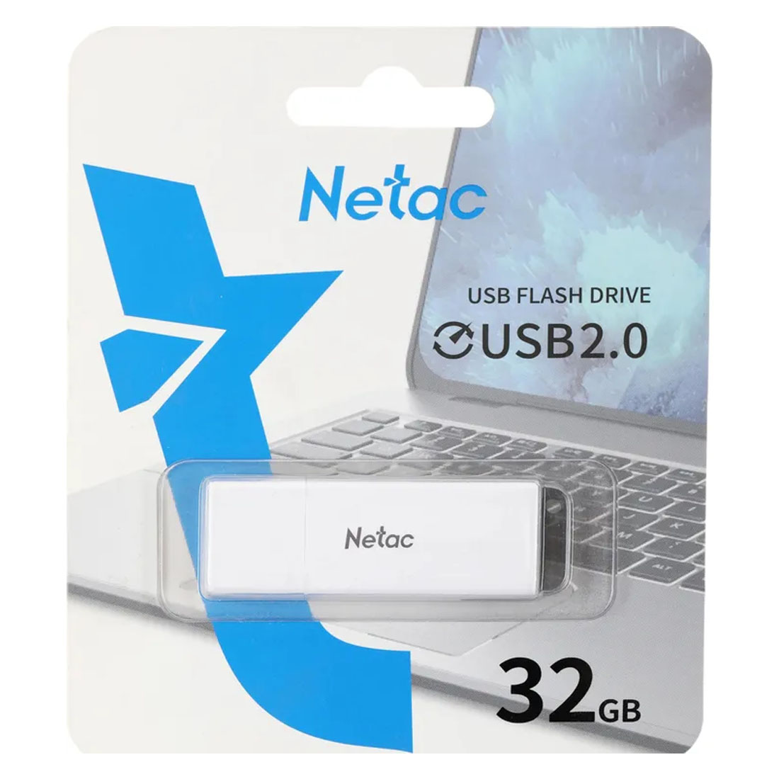 Флешка USB 2.0 32GB NETAC U185, цвет белый