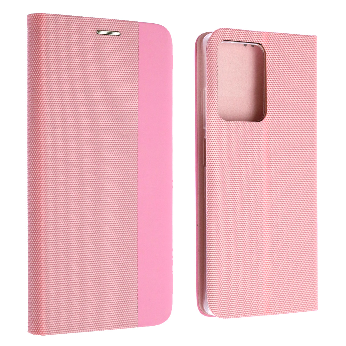 Чехол книжка MESH для XIAOMI POCO X5 Pro, текстиль, силикон, бархат, визитница, цвет розовый