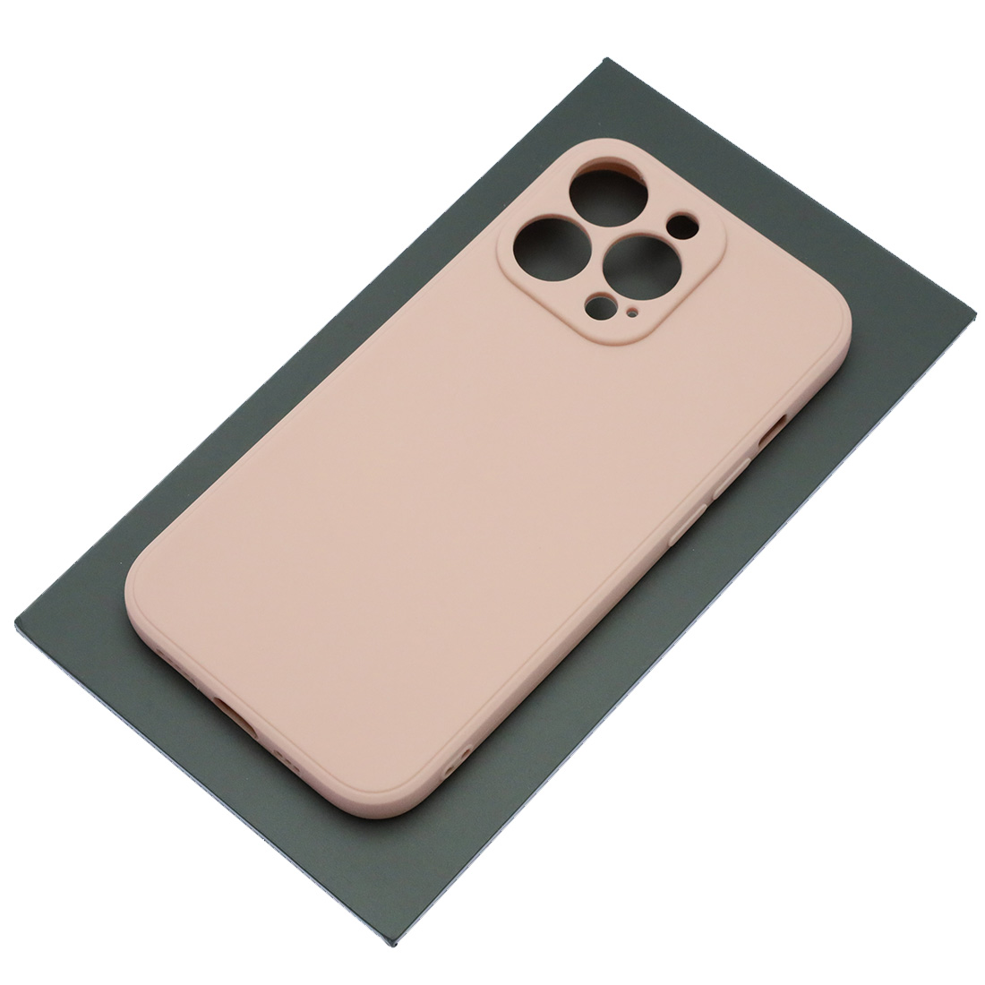 Чехол накладка для APPLE iPhone 13 Pro, силикон, бархат, цвет розовый песок