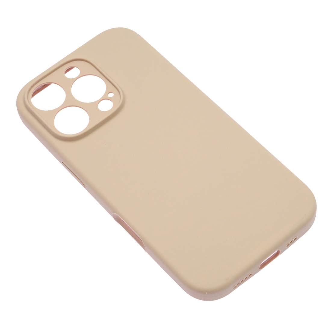 Чехол накладка Silicone Case для APPLE iPhone 16 Pro, L-ogo, защита камеры, силикон, бархат, цвет розовый песок Чехол накладка Silicone Case для APPLE iPhone 16 Pro, L-ogo, защита камеры, силикон, бархат, цвет розовый песок