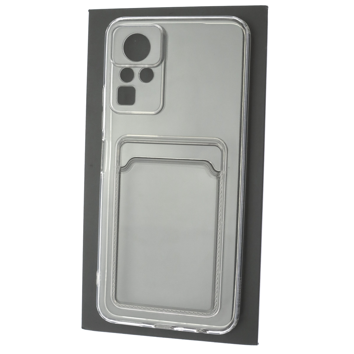 Чехол накладка CARD CASE для INFINIX Zero X Pro, силикон, отдел для карт, цвет прозрачный Чехол накладка CARD CASE для INFINIX Zero X Pro, силикон, отдел для карт, цвет прозрачный