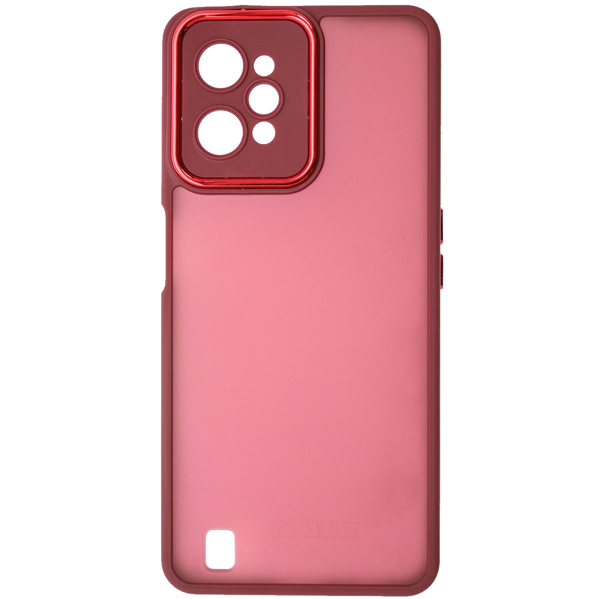 Чехол накладка KING для Realme C31, силикон, пластик, защита камеры, цвет окантовки бордовый