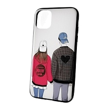 Чехол накладка для APPLE iPhone 11, силикон, рисунок Девушка и парень. Чехол накладка для APPLE iPhone 11, силикон, рисунок Девушка и парень.