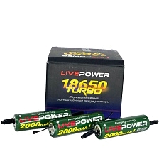АКБ (Аккумулятор) LIVE-POWER G70 18650 LTE53, с клеммами, 3.7V, 2000mah