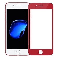 Защитное стекло 4D для Apple iPhone 7 (4.7") красный кант ZARIF.