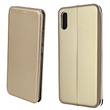 Чехол книжка STYLISH для XIAOMI Redmi 9A, экокожа, визитница, цвет золотистый