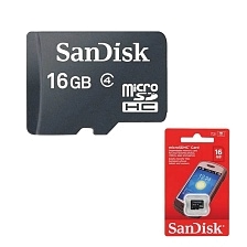 Карта памяти MicroSDHC 16GB SANDISK Class 4, без адаптера, цвет черный Карта памяти MicroSDHC 16GB SANDISK Class 4, без адаптера, цвет черный