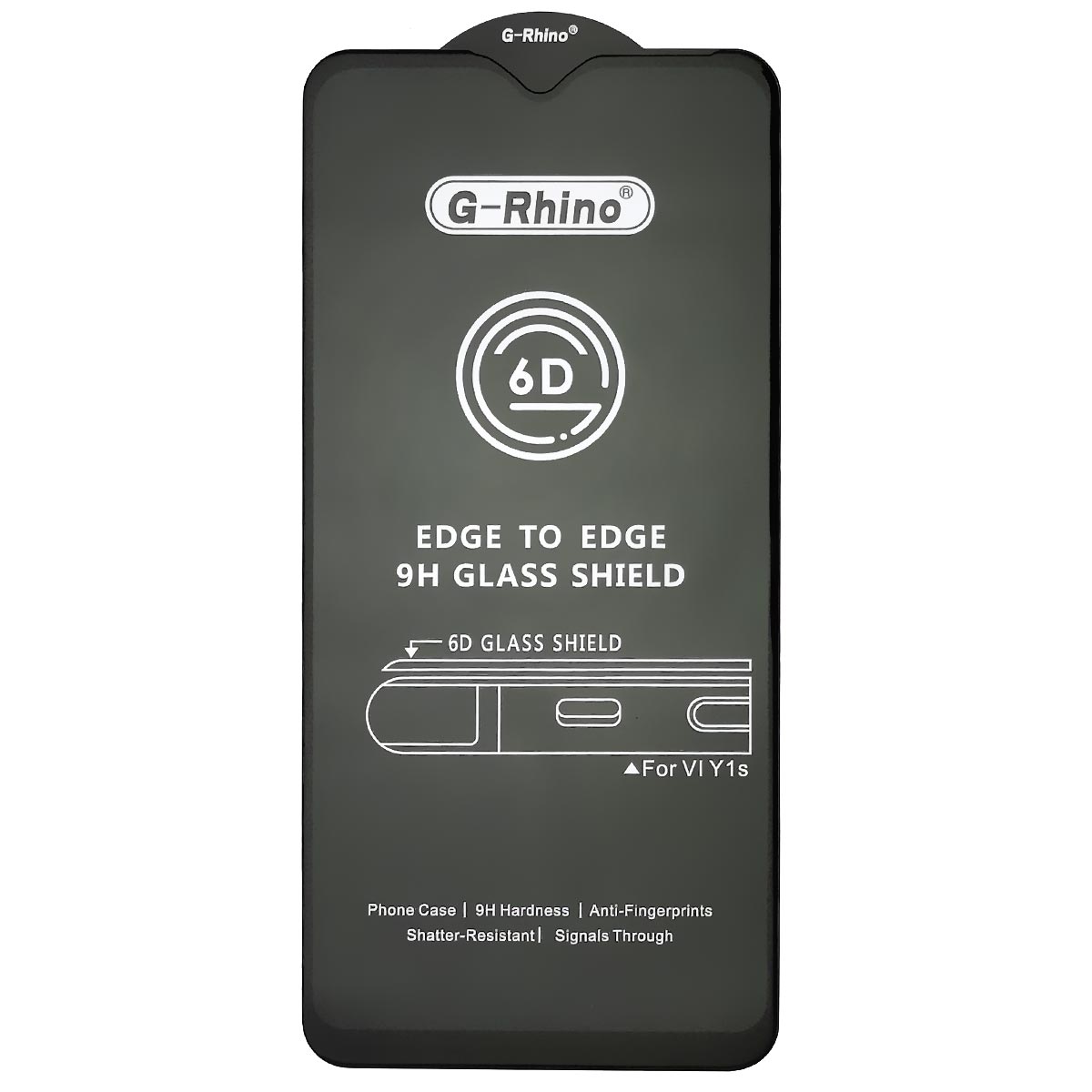 Защитное стекло 6D G-Rhino для VIVO Y1s, цвет окантовки черный